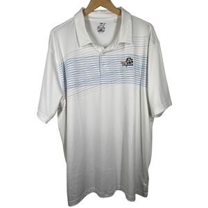 Ahead Disney Magnolia Golf Course Polo Shirt Mens XL White Blue Orange Striped